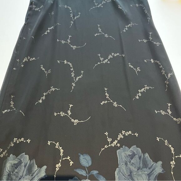 Beautiful Vintage Impressions Maxi Dress with gauze overlay Size M Black/Blue - Picture 10 of 10